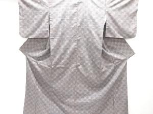 井桁絣織り出し手織り紬着物